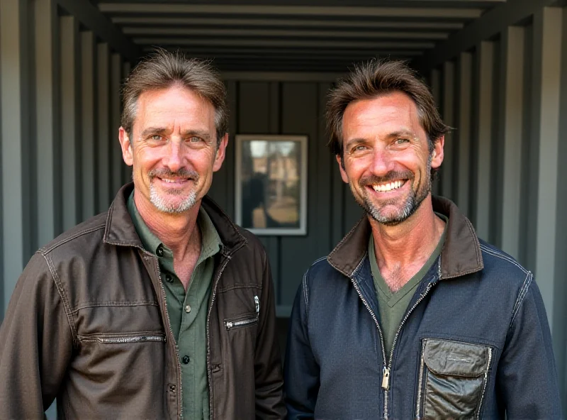 Jürgen Milski and Zlatko Trpkovski, early Big Brother contestants, inside the Big Brother container.