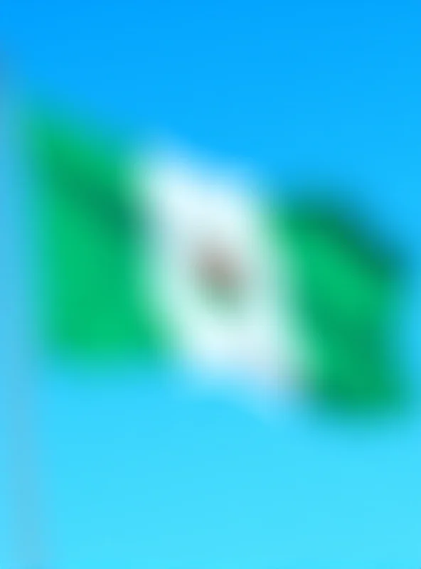 Nigerian flag waving in the wind