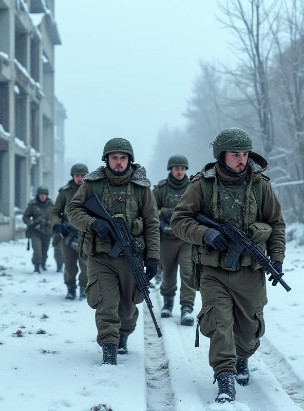 North Korean soldiers in winter camouflage