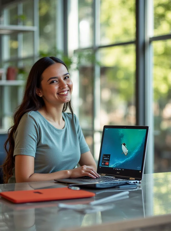 A person sitting at a desk using an Acer Chromebook Plus Spin 714