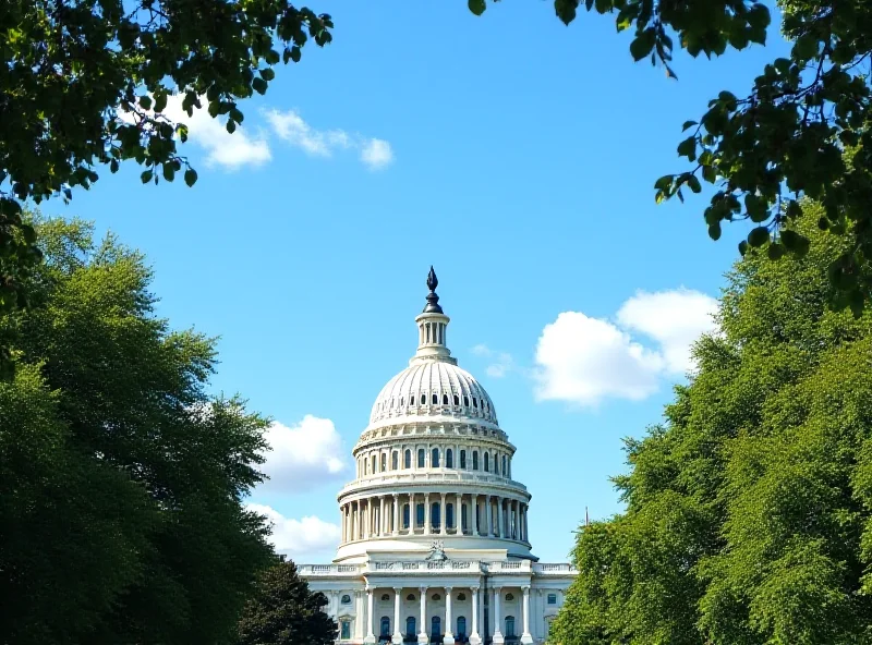 The US Capitol Building in Washington D.C. on a sunny day.