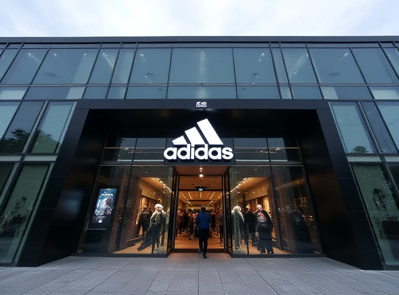 Adidas store exterior with prominent logo.