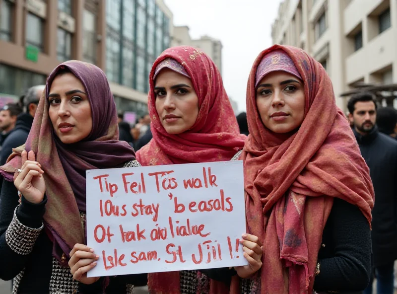 A group of Afghan women protesting with signs in a city street.