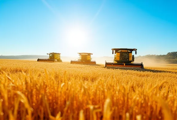 Agricultural equipment in a field