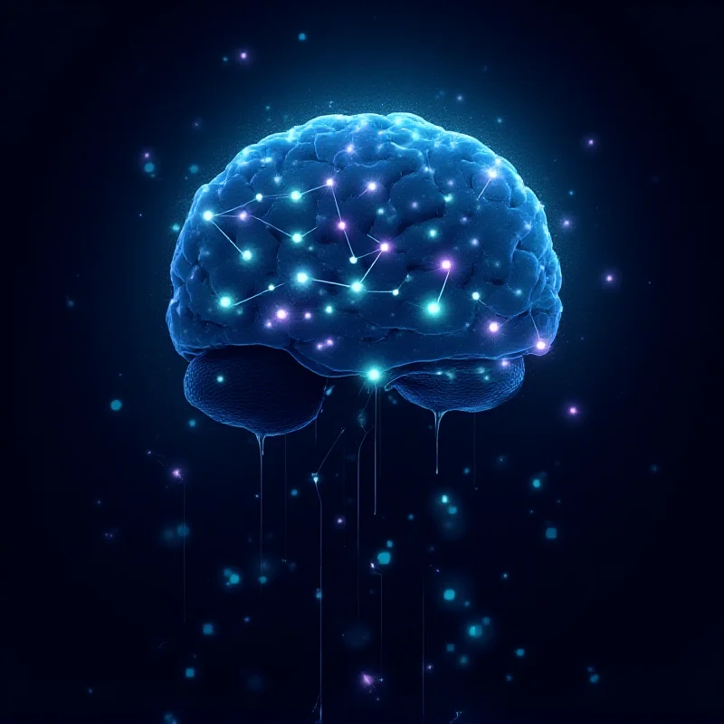 Stylized image of a brain with interconnected nodes representing AI