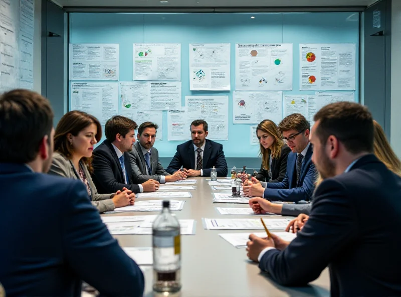 Illustration of a diverse group of people discussing the ethics and potential dangers of advanced AI development.