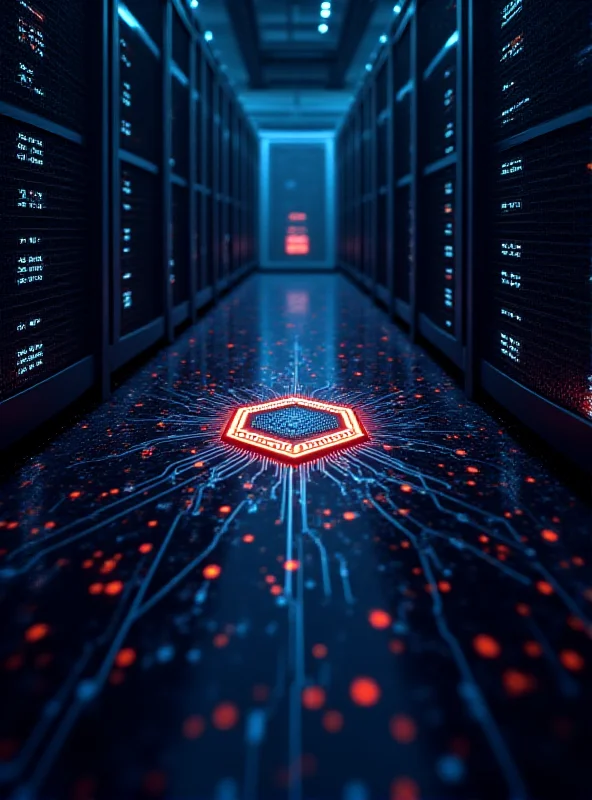 Conceptual image of data centers and AI chips