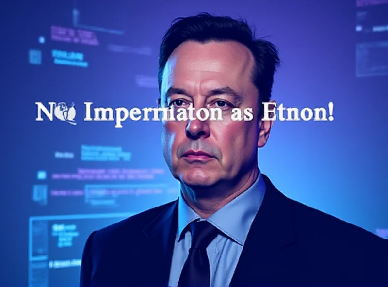 A stylized image of a chatbot interface with the text 'No Impersonation' overlaid on a portrait of Elon Musk