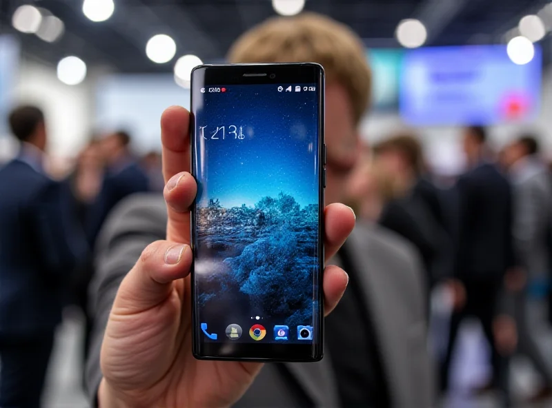 A person holding a ZTE nubia Z70 Ultra smartphone at MWC Barcelona.