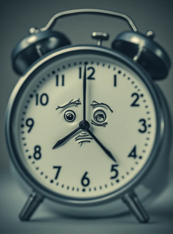 A clock with a stressed face, symbolizing the negative impact of daylight-saving time on the body.