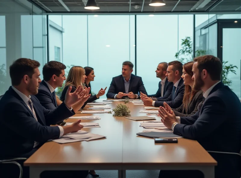 A diverse group of CIOs sitting around a conference table discussing AI strategy.