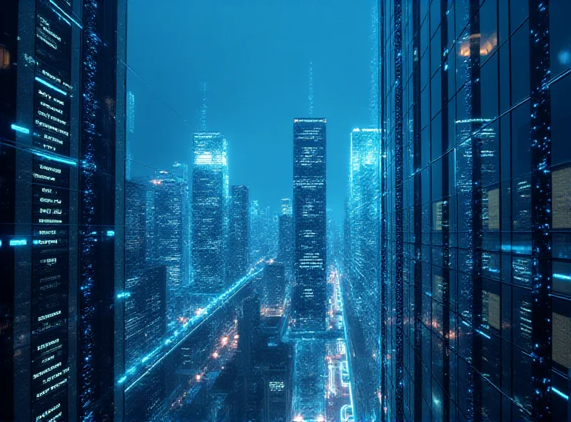 A futuristic cityscape filled with glowing data streams representing AI traffic flowing through the internet.