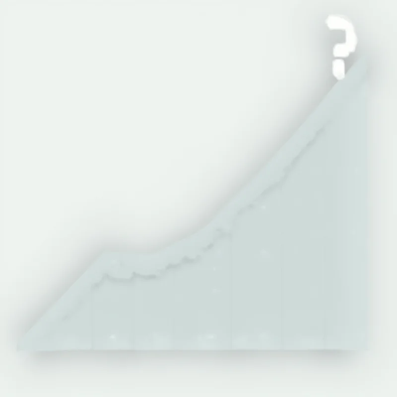 A graph showing the upward trend of Walmart stock over the past five years, with a question mark hovering over the current point, symbolizing uncertainty about the future.