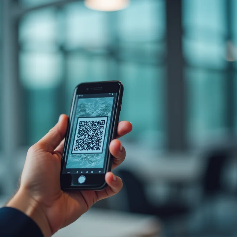 QR code being scanned by a smartphone