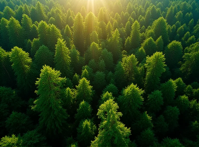 Aerial view of a lush green forest