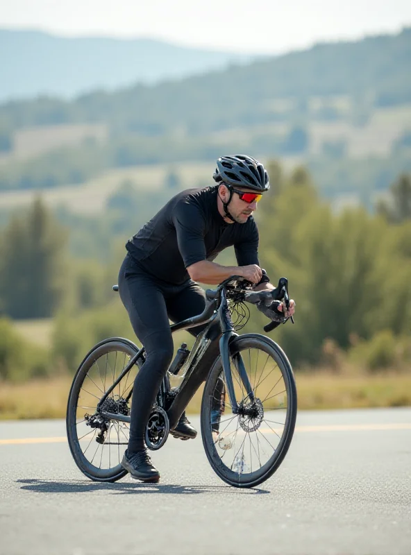 Cyclist inflating a tire with a mini pump