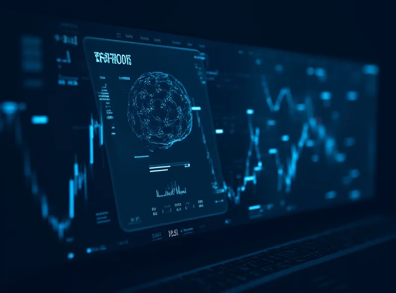 A stylized image of a trading interface with AI elements.