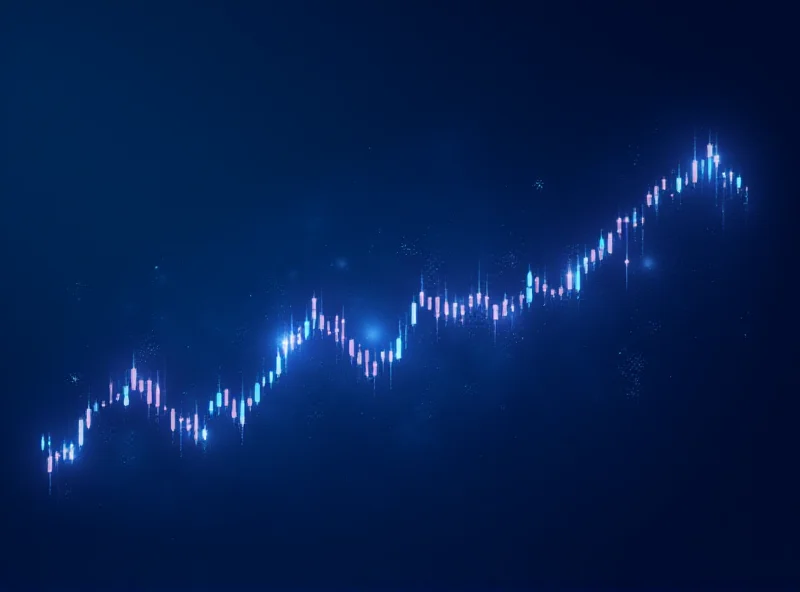 A stylized graphic representing the stock market, with upward trending lines and AI circuitry overlayed.