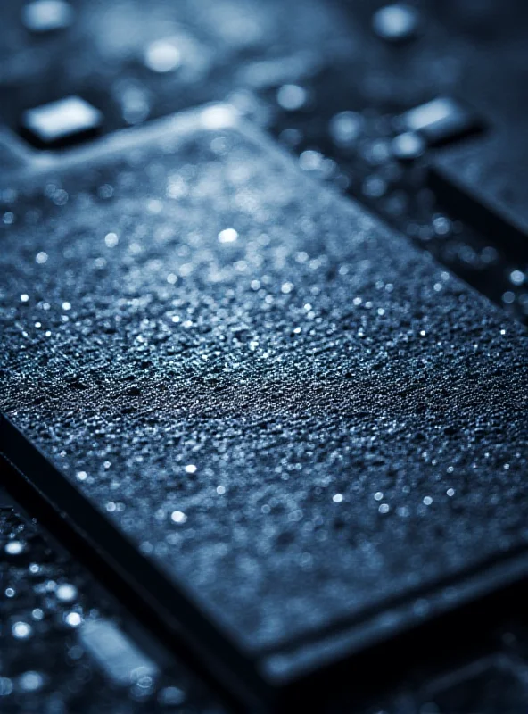 A close-up of a silicon wafer with intricate circuitry.