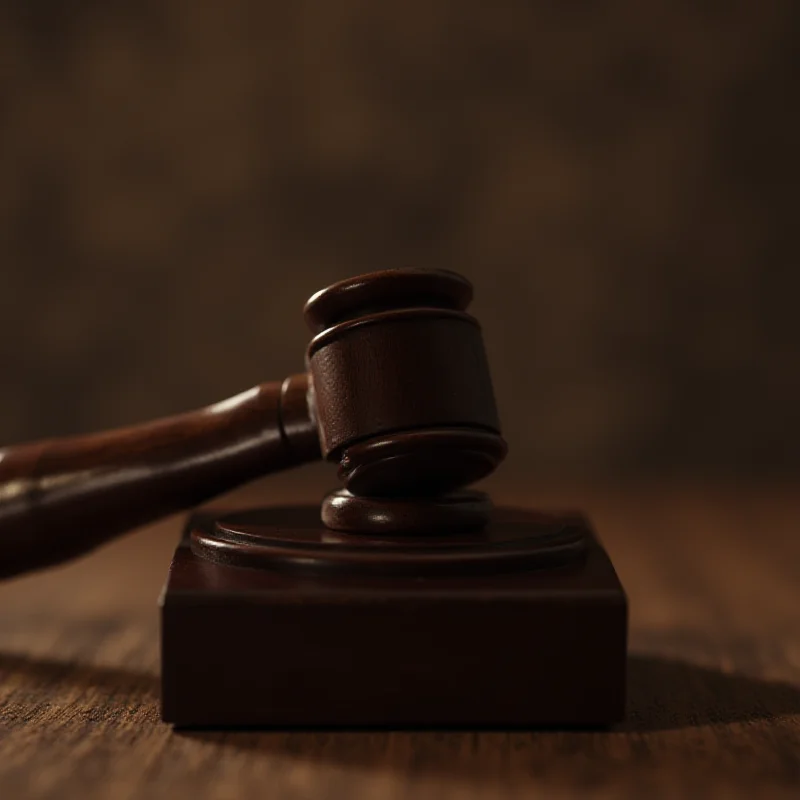 A gavel resting on a wooden block in the House chamber.