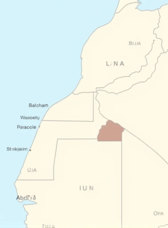 A map highlighting the disputed territory of Western Sahara between Morocco and Algeria.