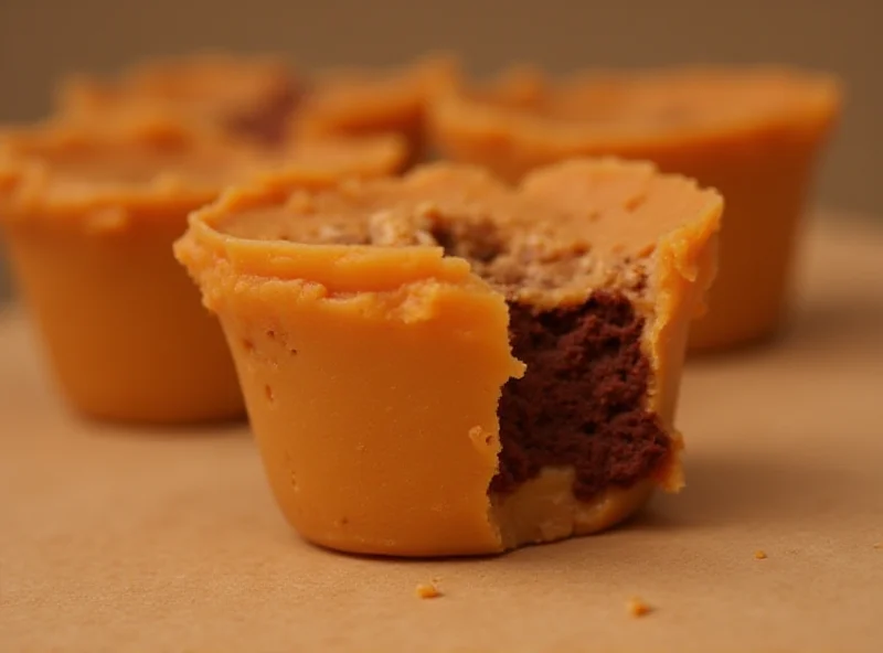 Close-up shot of Jif Peanut Butter & Chocolate To Go Cups, showing the peanut butter and chocolate layers.