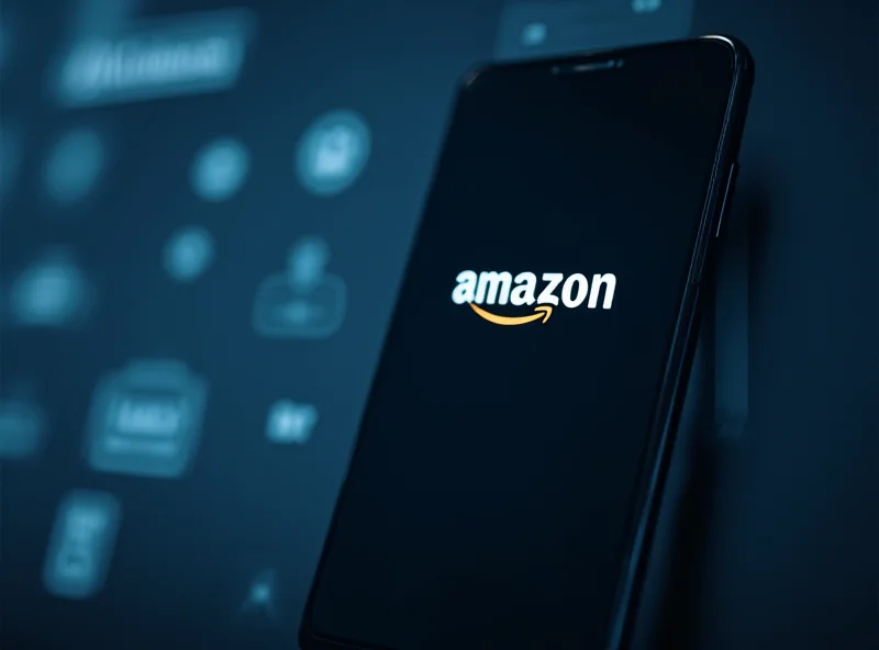 Smartphone with Amazon logo and tracking icons