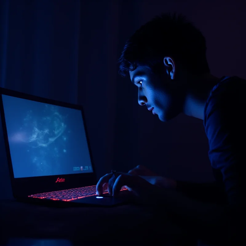 Person playing a video game on the ASUS ROG Strix G16 gaming laptop, showcasing the immersive experience