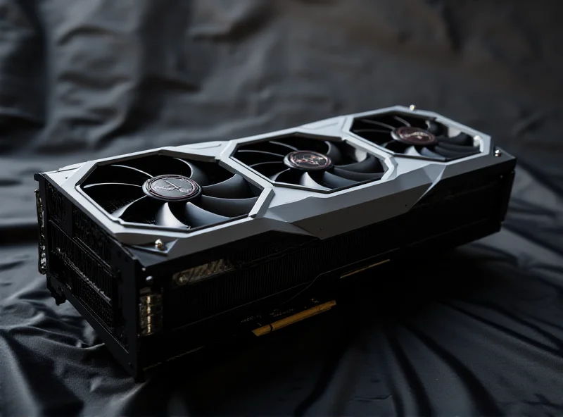 An AMD Radeon RX 9070 XT graphics card sits on an anti-static bag, showcasing its design with three fans and a white shroud.