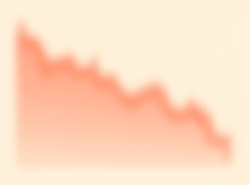 Illustration of a downward trending stock chart with a sad face emoji overlayed, representing lowered earnings estimates.