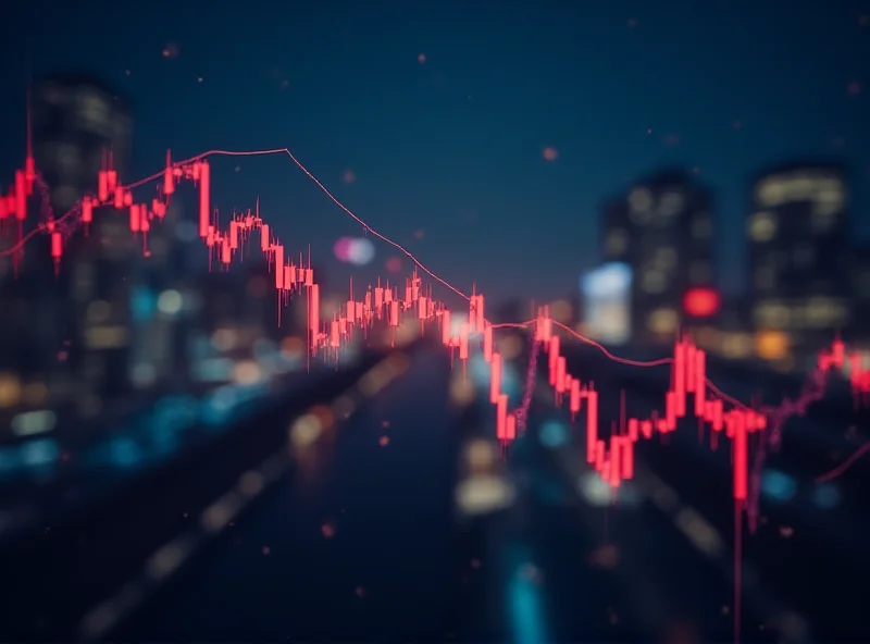 Stock market graph trending downwards