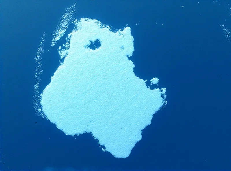 Satellite image of a large iceberg near South Georgia Island