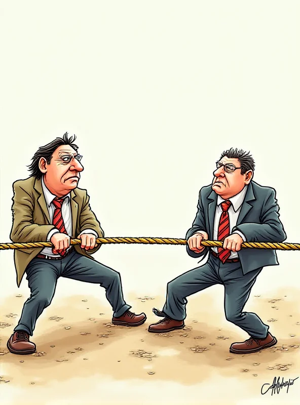 A political cartoon depicting a tug-of-war between Andalusia and Catalonia, with the PP pulling the rope