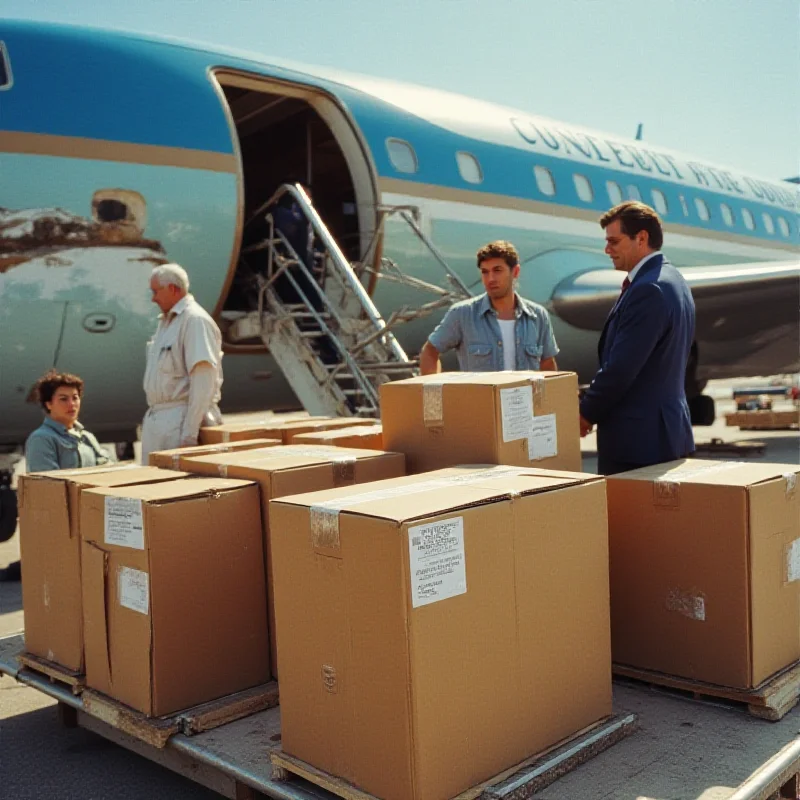 Boxes being loaded onto Air Force One.