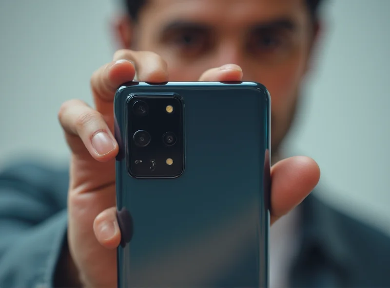 Close-up shot of a person holding a vivo X200 Ultra smartphone, focusing on the camera lens.