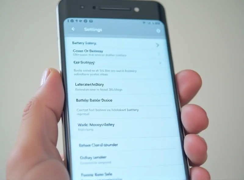 Android phone settings menu showing battery optimization options.