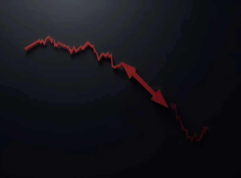 Stock market graph showing decline