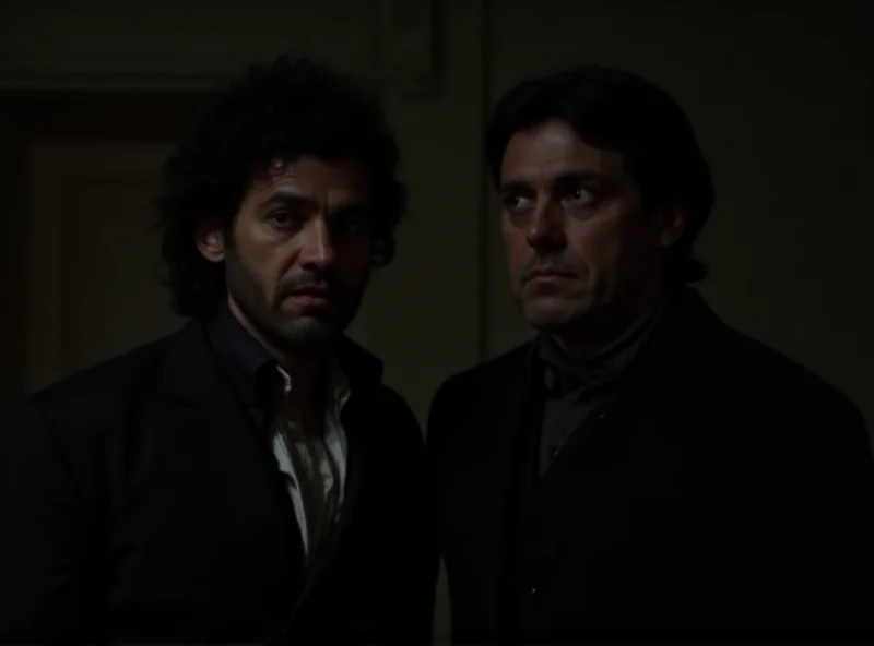 A scene from Sueños de libertad featuring the main characters in a dramatic setting.