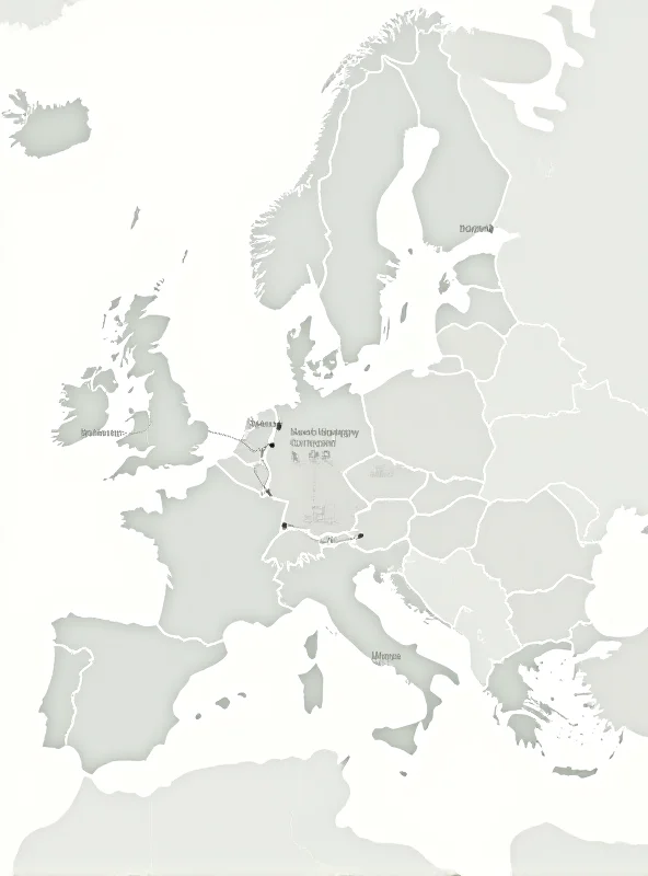 A map highlighting the locations of Brussels, Belgium, Bochum, Germany, and Seine-et-Marne, France, connected by lines to represent the international scope of the investigation.