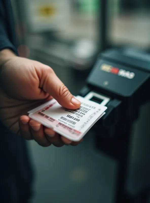 A hand scanning a ticket on a bus reader.