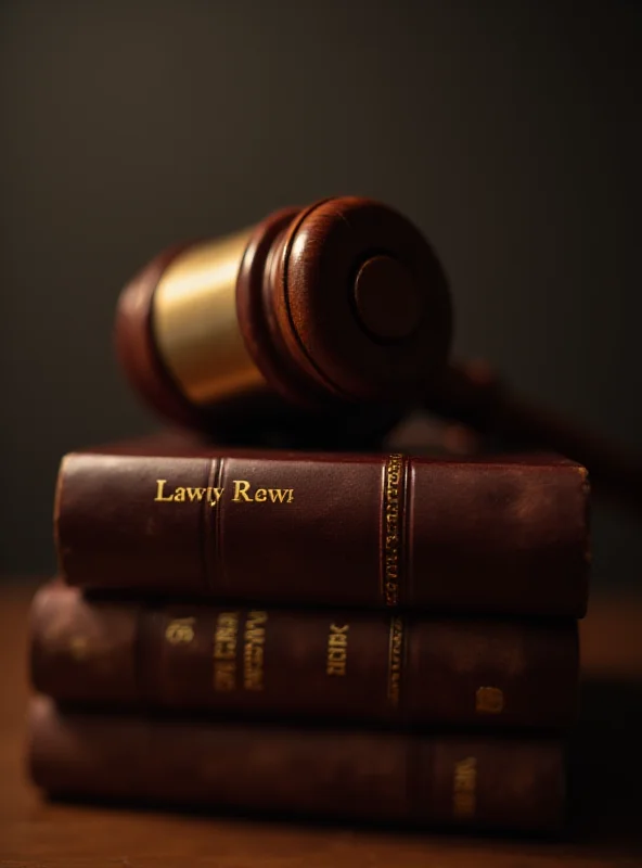 A gavel resting on a law book