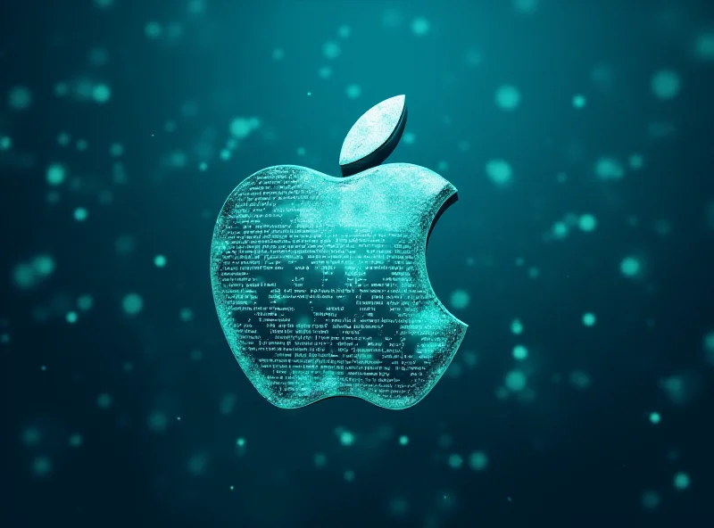 Conceptual image of Apple logo merging with Chinese characters representing DeepSeek, symbolizing AI integration in China.