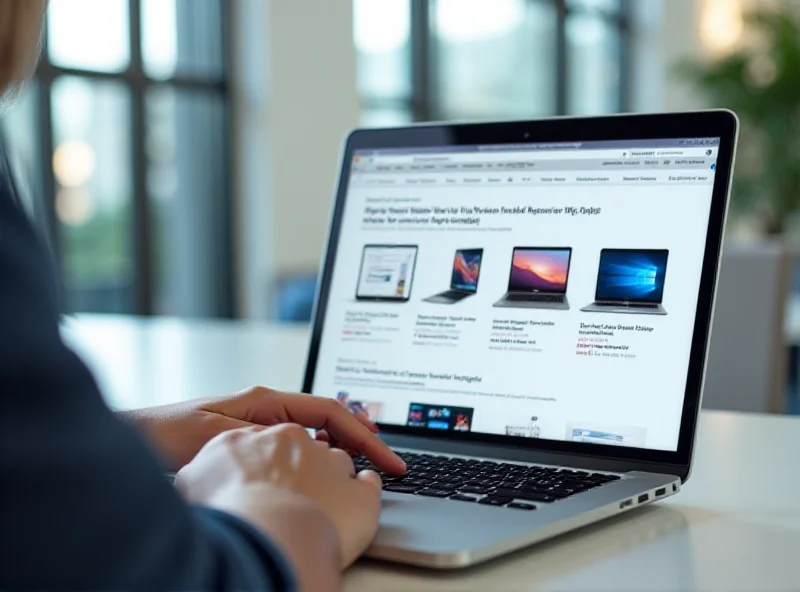 A person browsing the Apple refurbished store on a MacBook Pro