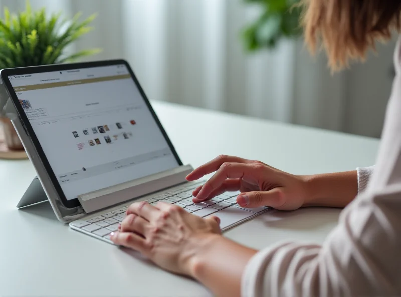 A person using the new iPad Air with the Magic Keyboard