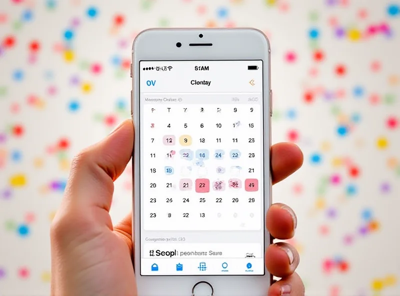 Calendar app with confetti icons