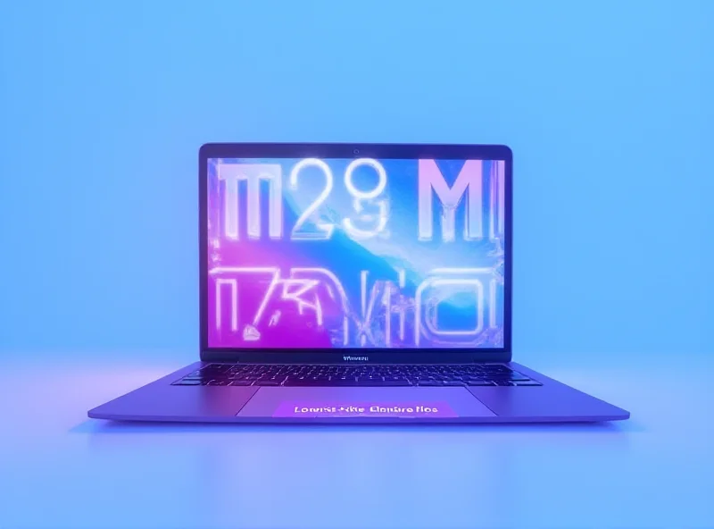 M4 MacBook Air 13-inch laptop in Sky Blue with abstract design on screen