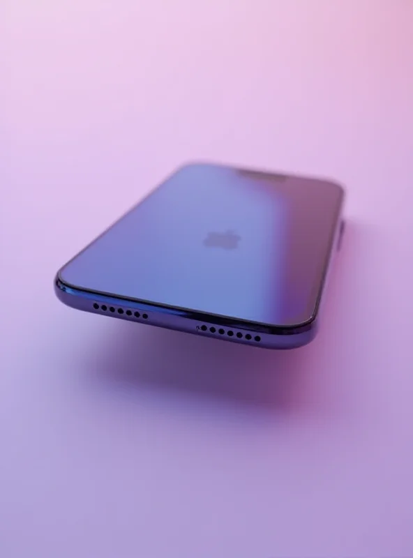 Close-up shot of the new iPhone 16e, highlighting its sleek design and 5G connectivity.