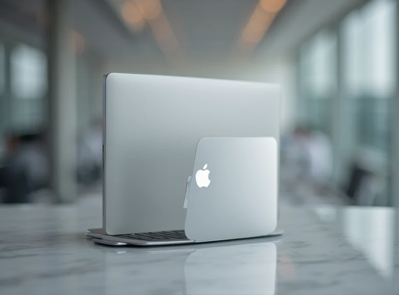 Sleek new M4 MacBook Air on a desk with a blurred office background.