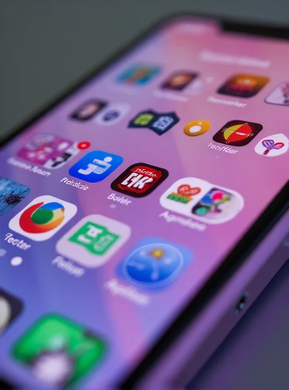 Close-up of a phone displaying the iOS 18.4 beta interface with blurred app icons.