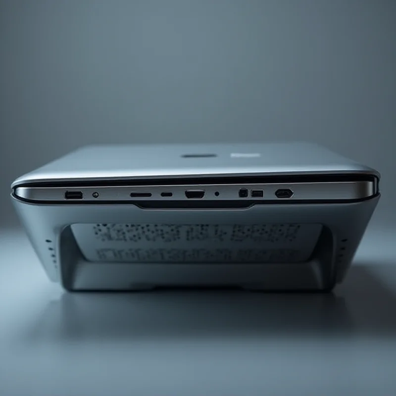 A close-up shot of the back of a Mac Studio, highlighting its sleek design and the various ports available.